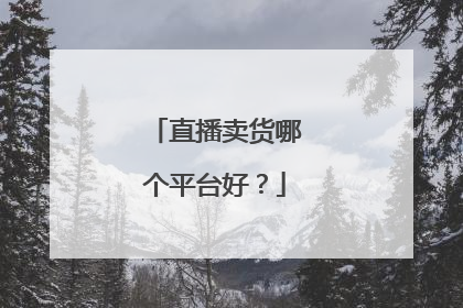 直播卖货哪个平台好?