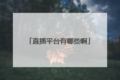 直播平台有哪些啊