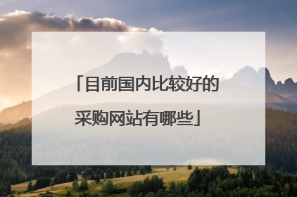 目前国内比较好的采购网站有哪些