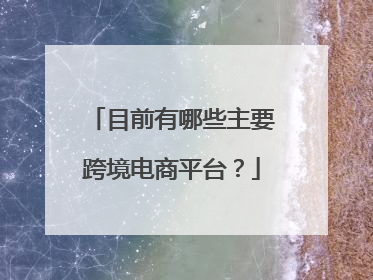 目前有哪些主要跨境电商平台?
