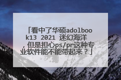 看中了华硕adolbook13 2021 迷幻海洋，但是担心ps/pr这种专业软件能不能带起来？