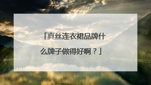 真丝连衣裙品牌什么牌子做得好啊?