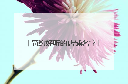 简约好听的店铺名字
