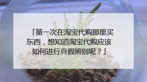 第一次在淘宝代购那里买东西，想知道淘宝代购应该如何进行真假辨别呢？