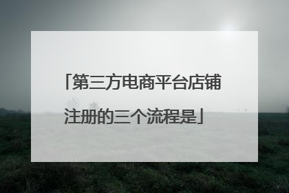 第三方电商平台店铺注册的三个流程是