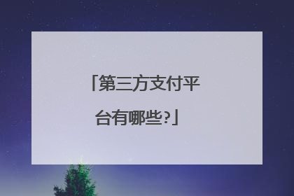 第三方支付平台有哪些?