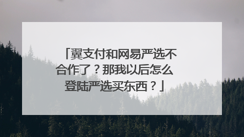 翼支付和网易严选不合作了？那我以后怎么登陆严选买东西？
