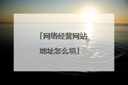 网络经营网站地址怎么填