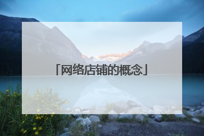 网络店铺的概念