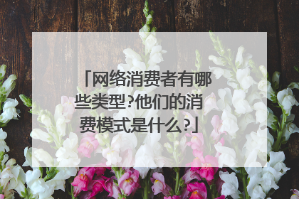 网络消费者有哪些类型?他们的消费模式是什么?