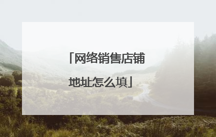 网络销售店铺地址怎么填