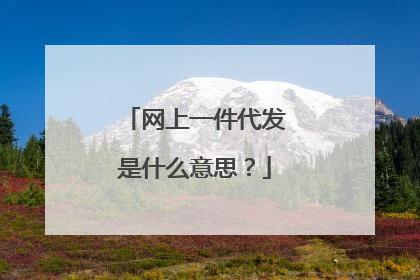 网上一件代发是什么意思?