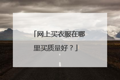 网上买衣服在哪里买质量好?