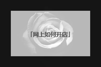 网上如何开店