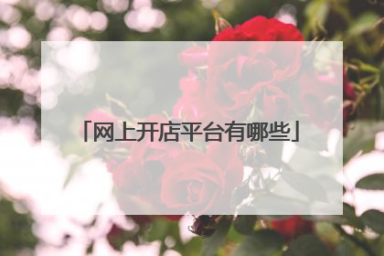 网上开店平台有哪些