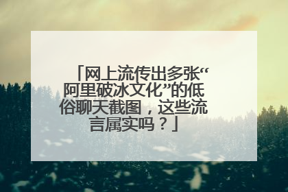 网上流传出多张“阿里破冰文化”的低俗聊天截图，这些流言属实吗？