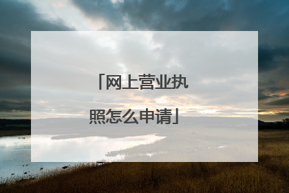网上营业执照怎么申请