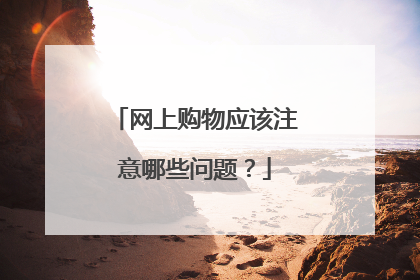 网上购物应该注意哪些问题?