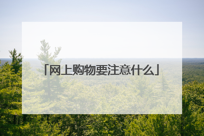 网上购物要注意什么