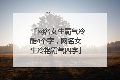 网名女生霸气冷酷4个字,网名女生冷艳霸气四字