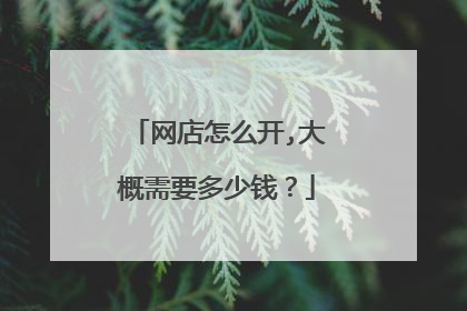 网店怎么开,大概需要多少钱?