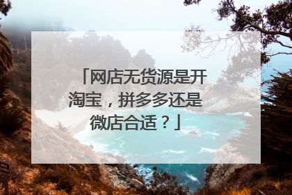 网店无货源是开淘宝,拼多多还是微店合适?