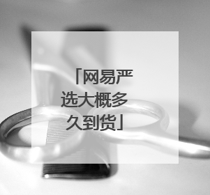 网易严选大概多久到货