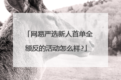 网易严选新人首单全额反的活动怎么样?