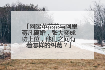 网曝董花花与阿里蒋凡离婚,张大奕成功上位,他们之间有着怎样的纠葛?