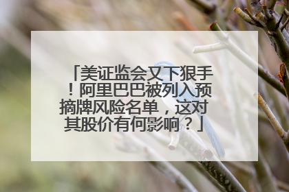美证监会又下狠手！阿里巴巴被列入预摘牌风险名单，这对其股价有何影响？