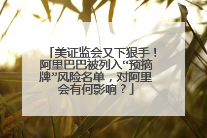 美证监会又下狠手!阿里巴巴被列入“预摘牌”风险名单,对阿里会有何影响?