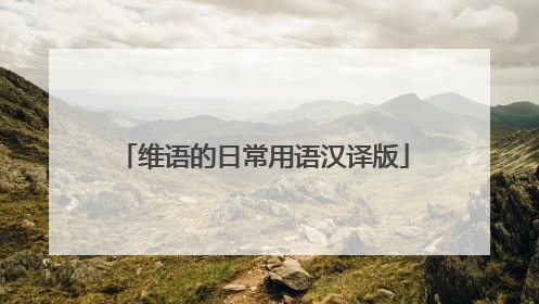 维语的日常用语汉译版