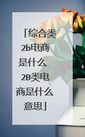 综合类2b电商是什么 2B类电商是什么意思