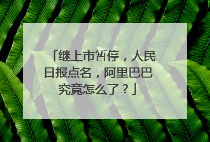 继上市暂停,人民日报点名,阿里巴巴究竟怎么了?