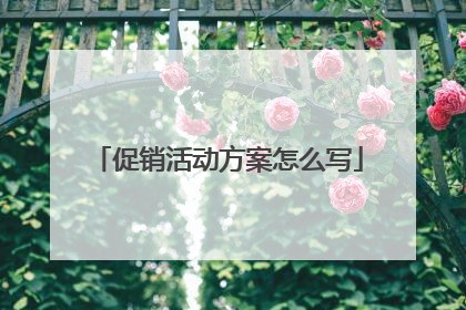 促销活动方案怎么写