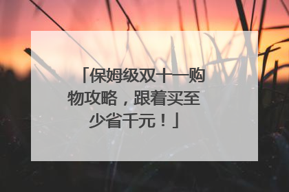 保姆级双十一购物攻略,跟着买至少省千元!