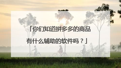 你们知道拼多多的商品有什么辅助的软件吗?