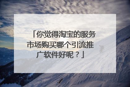 你觉得淘宝的服务市场购买哪个引流推广软件好呢?