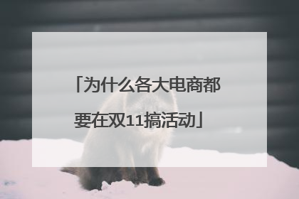为什么各大电商都要在双11搞活动