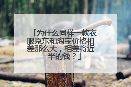 为什么同样一款衣服京东和淘宝价格相差那么大,相差将近一半的钱?