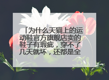 为什么天猫上的运动鞋官方旗舰店卖的鞋子有瑕疵，穿不了几天就坏，还都是全国前5的牌子，这是怎么回事?