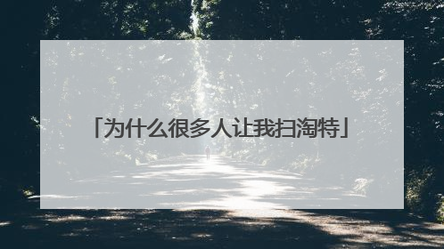 为什么很多人让我扫淘特