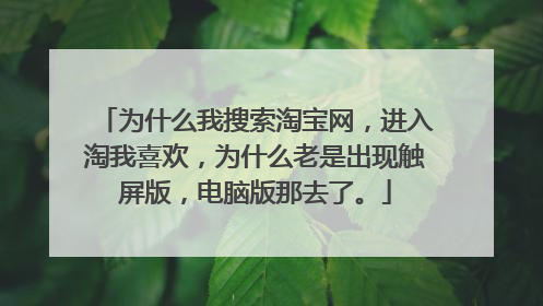 为什么我搜索淘宝网，进入淘我喜欢，为什么老是出现触屏版，电脑版那去了。