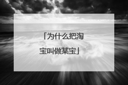 为什么把淘宝叫做某宝