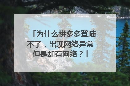 为什么拼多多登陆不了,出现网络异常但是却有网络?