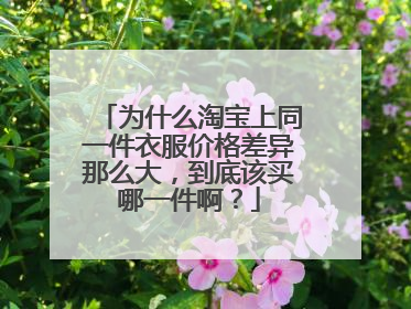 为什么淘宝上同一件衣服价格差异那么大,到底该买哪一件啊?