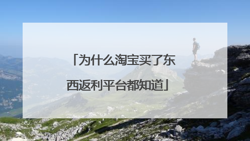 为什么淘宝买了东西返利平台都知道