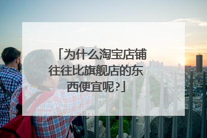 为什么淘宝店铺往往比旗舰店的东西便宜呢?
