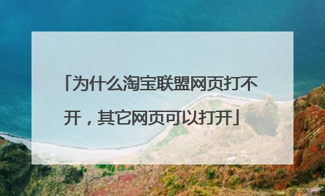 为什么淘宝联盟网页打不开,其它网页可以打开