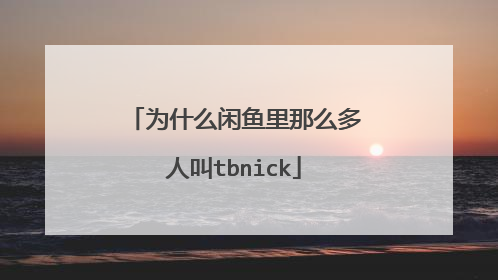 为什么闲鱼里那么多人叫tbnick